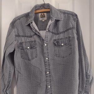 Men's  U.S. Western Size XS Button down shirt, pearl snap button Long sleeves